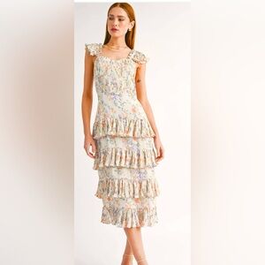 Reset by Jane “Kristi”  Floral Tiered Midi Dress